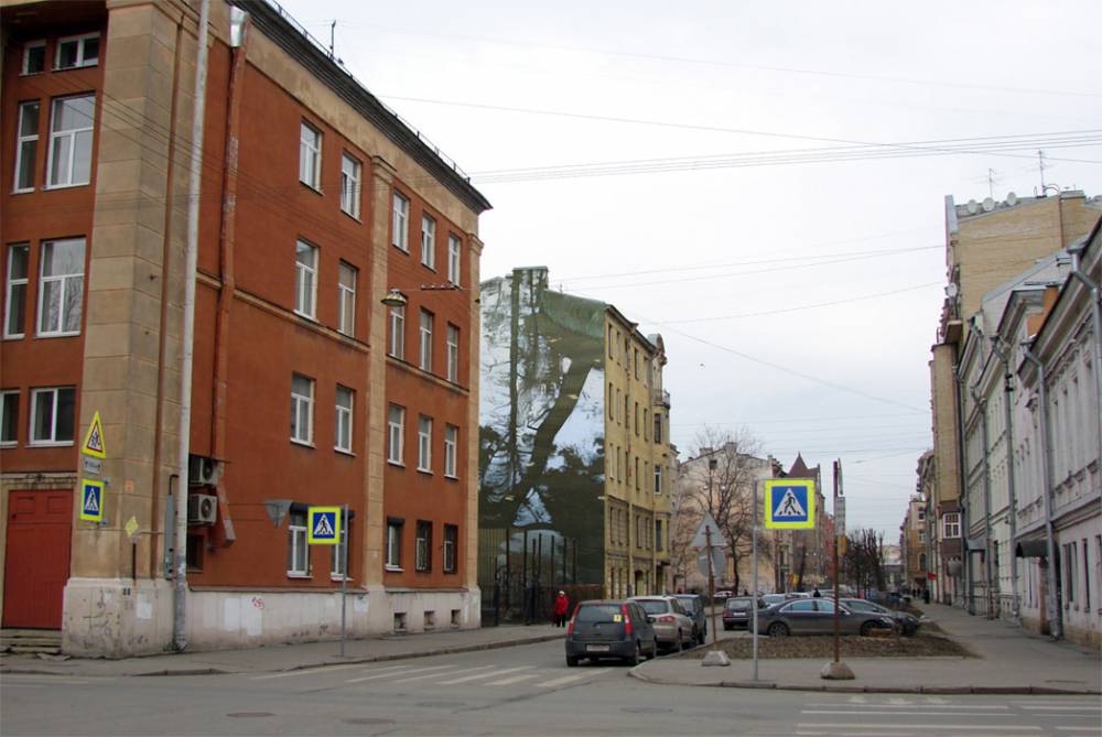 Оформление брандмауэров г. Санкт-Петербург 2013г. Отражение. Общий вид 2.