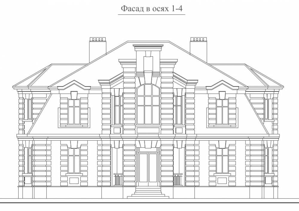 Резиденция в поселке Островки. Фасад 1.